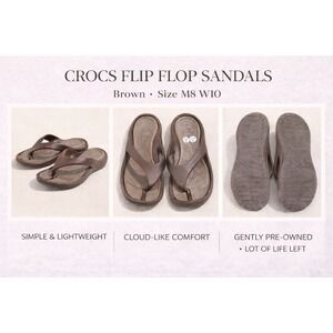 Crocs Athens flip-flop Sandals Size M8 W10 Espresso/Walnut Brown